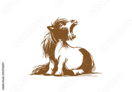 Shetland pony hand drawn sketch vector illustration