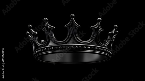 Bold and elite five point crown symbol in black representing leadership and royal heritage