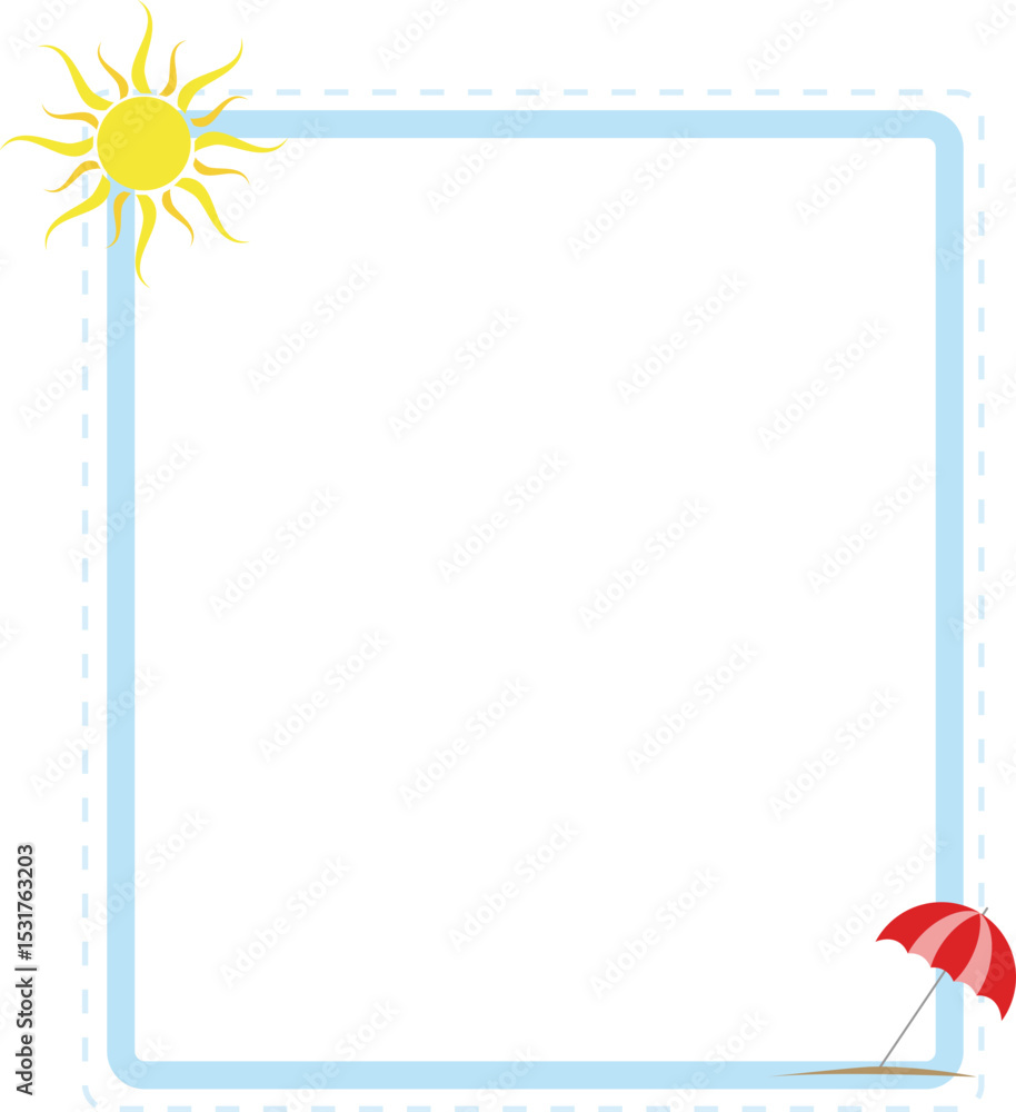 Obraz premium Decorative Summer Frame with Seasonal Elements