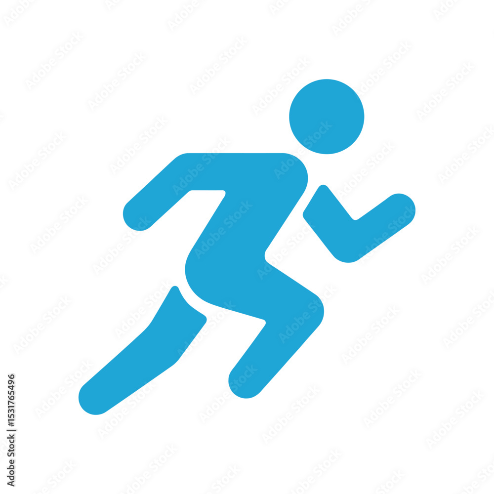 Minimalist Blue Running Man Icon - Fitness, Activity, Progress Symbol
Minimalist Blue Running Man Icon - Fitness, Activity, Progress Symbol