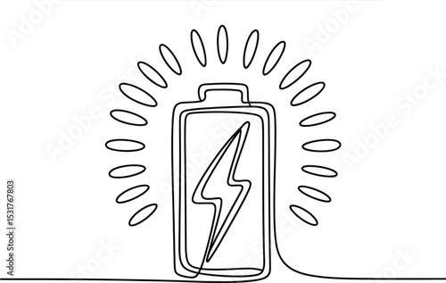 Continuous one line drawing battery 