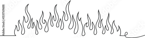 Born Fire Continuous one line drawing