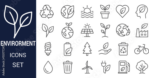 Eco-Friendly Environment Icons Set Sustainable Living Graphics