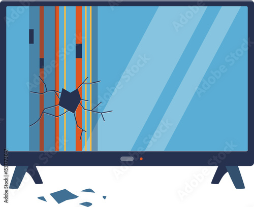 Cracked Television Screen and Smoke Problem