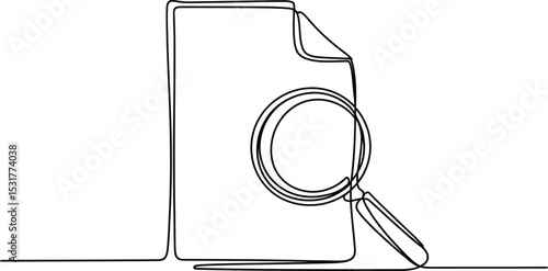 magnifying glass isolated on white Continuous one line drawing - Single line vector illustration