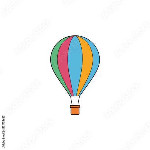 hot air balloon illustration on white background vector illustration