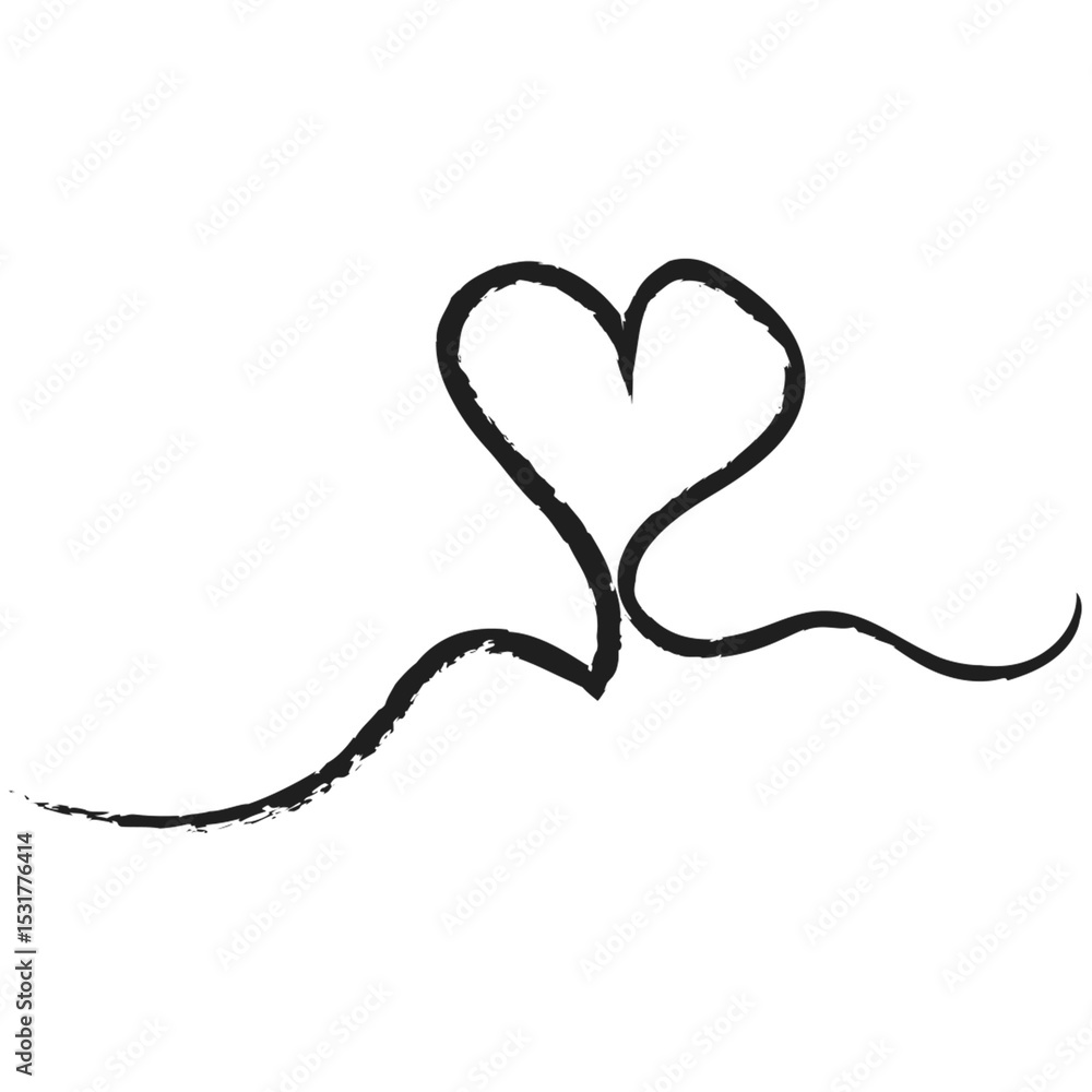 Fototapeta premium love hand drawn Hearts icon in hand drawn style. Handmade painted heart on isolated background. Love doodle sign business concept. vector illustration