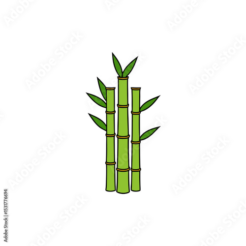 realistic bamboo stalks on white background  vector illustration