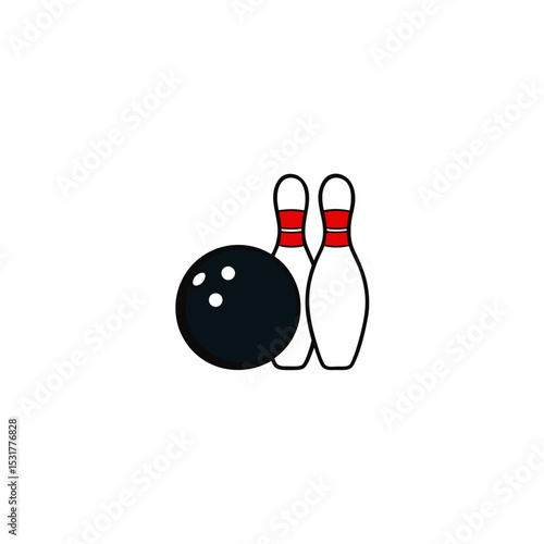 realistic bowling ball and pins on white background vector illustration