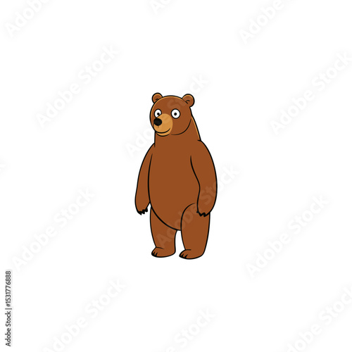 realistic brown bear standing on hind legs on vector illustration