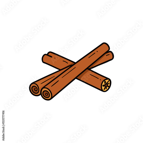 realistic cinnamon sticks on vector illustration
