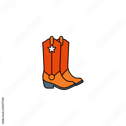 realistic cowboy boots and spurs on vector illustration