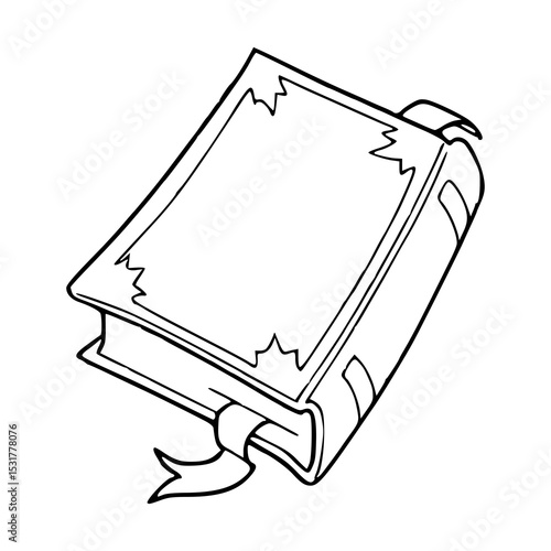 vintage magic spell book outline