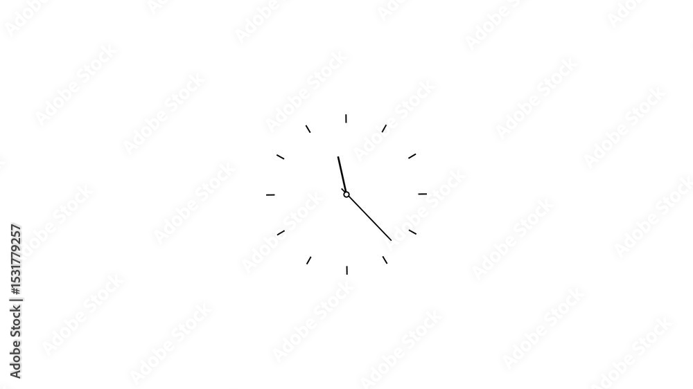 Abstract clock icon animation. Digital and analog clock 24 hours isolated on white background. and creating a stunning video.4k video