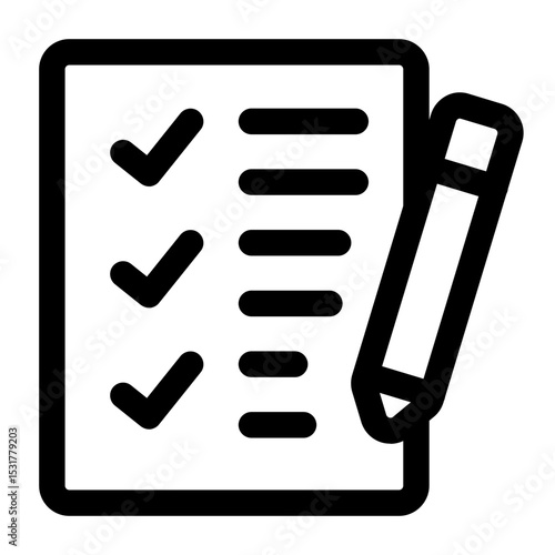 Checklist Paper with Pencil Icon