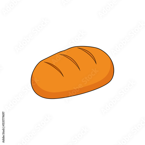 realistic loaf of bread on white background  