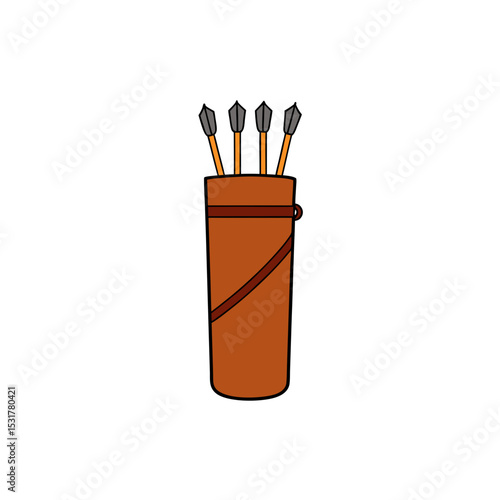 realistic quiver with arrows on white background  .svg