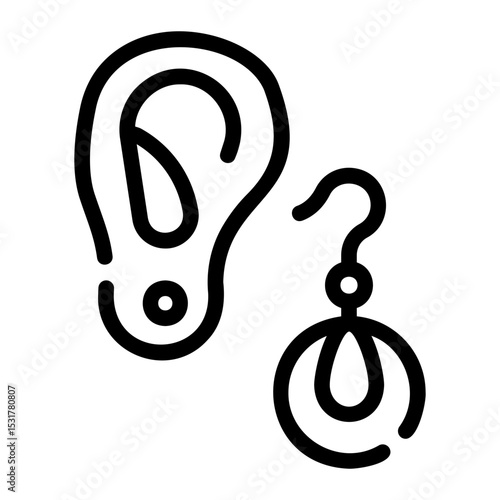 fashion earrings Line Icon