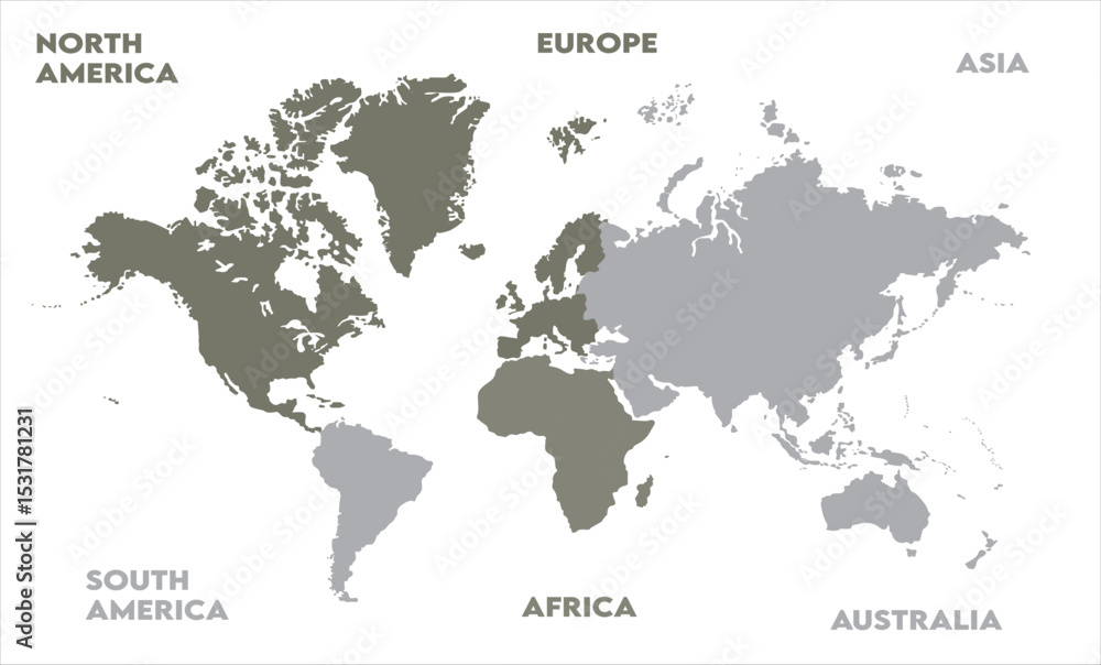 Naklejka premium Abstract map-04, modern world map graphic, Countries Silhouettes Stock Illustrations, Vectors