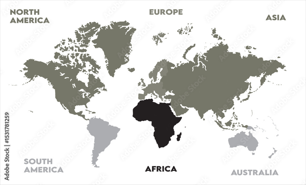 Naklejka premium Abstract map-06, modern world map graphic, Countries Silhouettes Stock Illustrations, Vectors