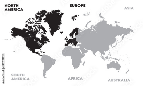 Abstract map-02, modern world map graphic, Countries Silhouettes Stock Illustrations, Vectors