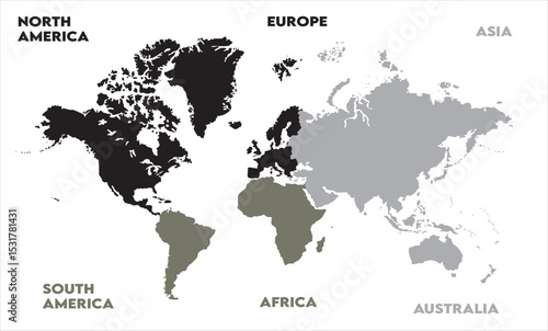 Abstract map-11, modern world map graphic, Countries Silhouettes Stock Illustrations, Vectors