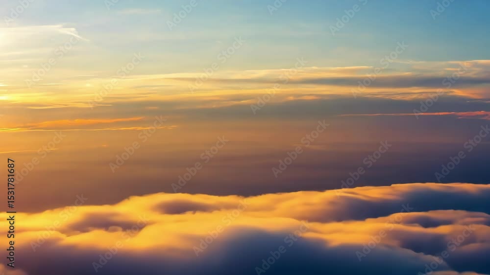 Dawn Horizon: Peaceful Flight Above Morning Clouds Dawn Horizon: Peaceful Flight Above Morning Clouds