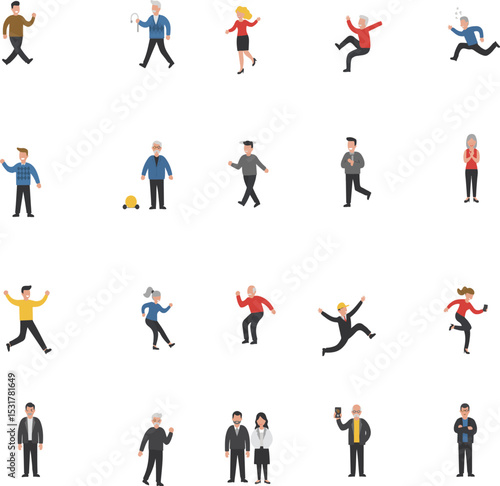 business people icons set