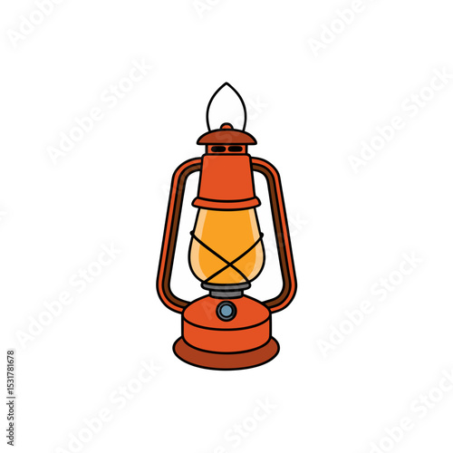 realistic vintage gas lantern on white background 