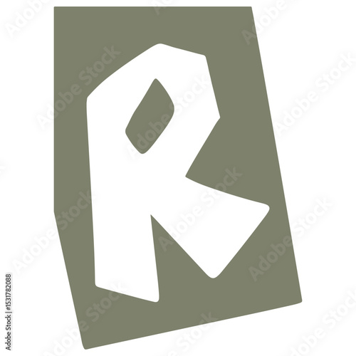 hand drawn vector typography of R