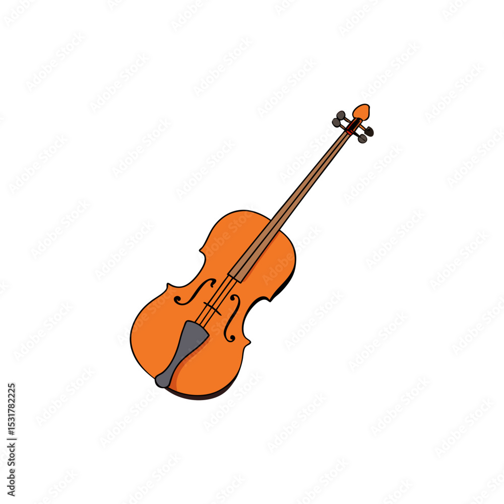 Fototapeta premium single violin with bow on white background classi.svg