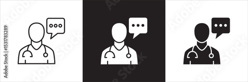 Doctor consultation digital apps icon. Doctor icon. Healthcare contact symbol. Icon symbol compatible for health service, hospital, clinic and medical. Vector illustration.