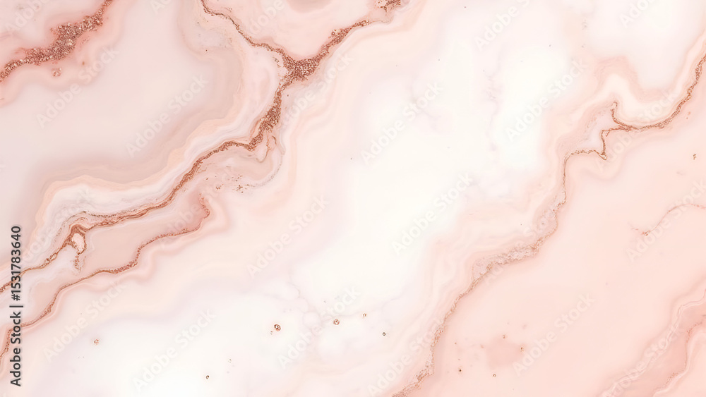 Fototapeta premium Delicate pink marble texture with shimmering gold accents for background