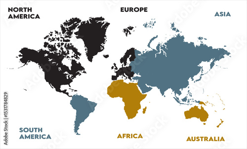 Global map-02, modern world map graphic, Countries Silhouettes Stock Illustrations, Vectors