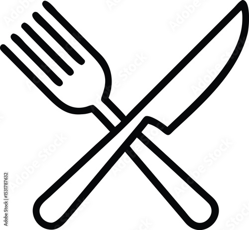 Fork and knife crossed icon vector illustration