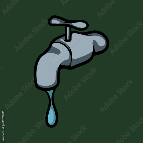 Water tap cartoon vector illustration