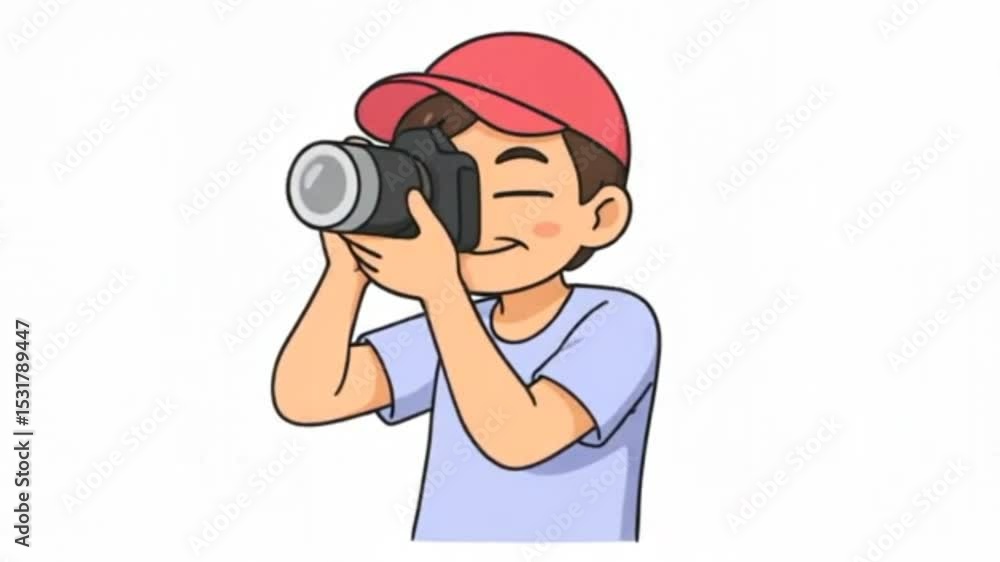 animation of cute photographer cartoon illustration animation of cute photographer cartoon illustration