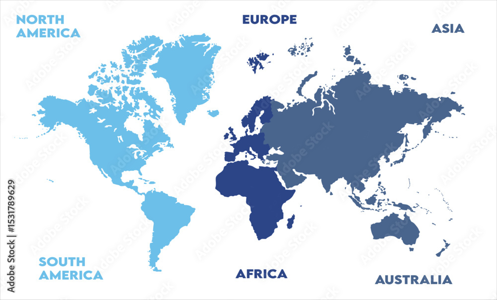 Naklejka premium Minimalist map-15, modern world map graphic, Countries Silhouettes Stock Illustrations, Vectors
