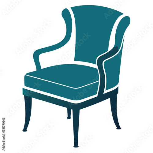 Classic brown leather armchair, an antique style luxury furniture object, isolated on a white background, perfect for a comfortable home interior design