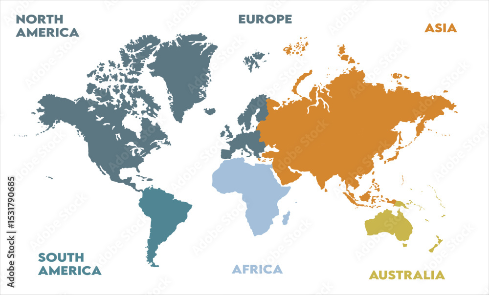 Naklejka premium World map graphics-01, modern world map graphic, Countries Silhouettes Stock Illustrations, Vectors