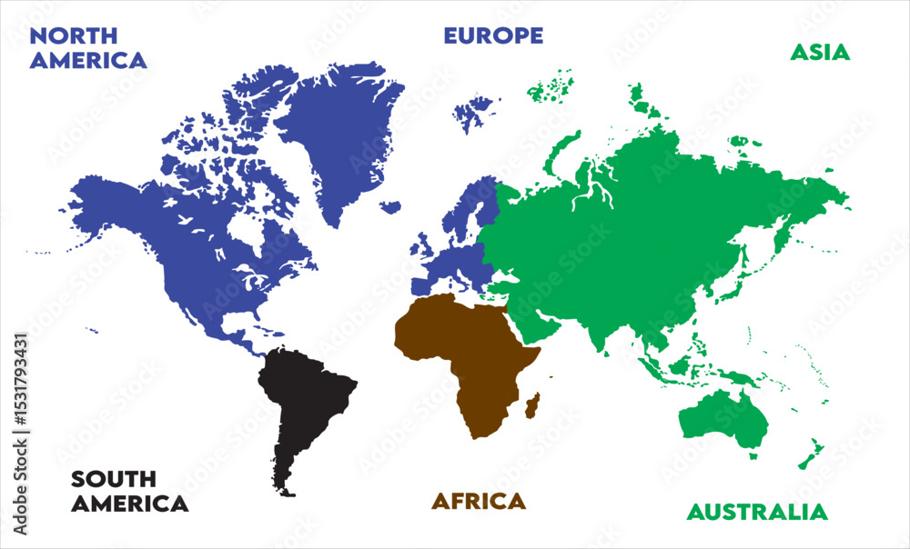 Naklejka premium World map Images-01, modern world map graphic, Countries Silhouettes Stock Illustrations, Vectors