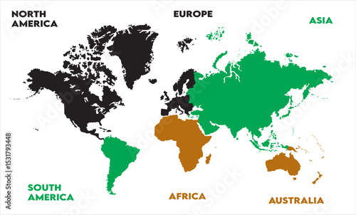 World map Images-02, modern world map graphic, Countries Silhouettes Stock Illustrations, Vectors