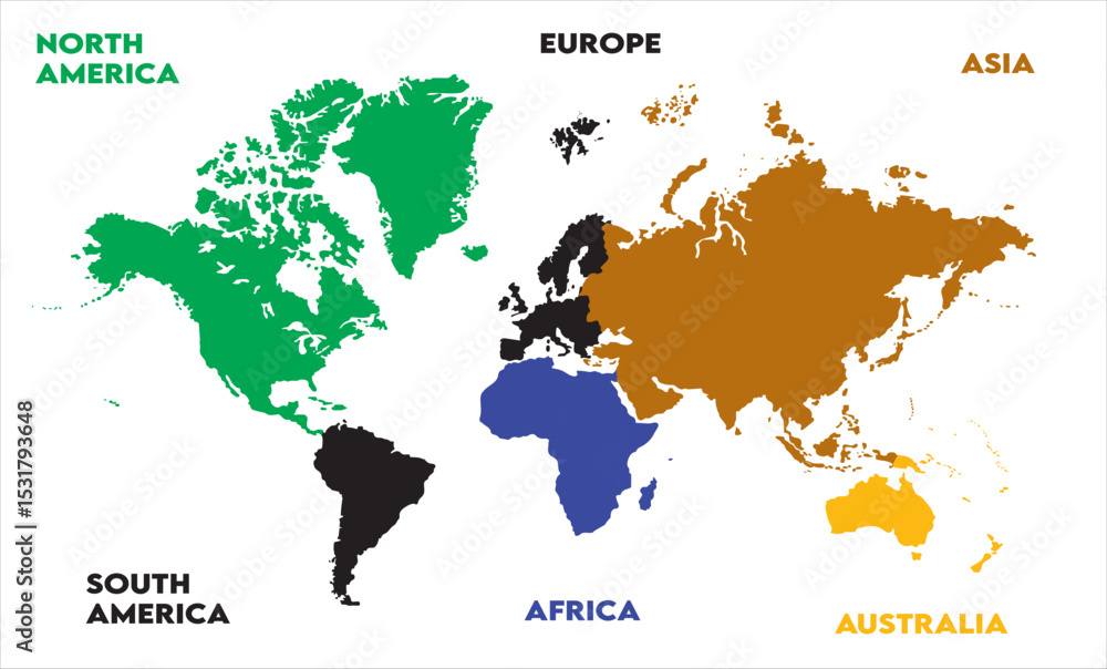 Naklejka premium World map Images-08, modern world map graphic, Countries Silhouettes Stock Illustrations, Vectors