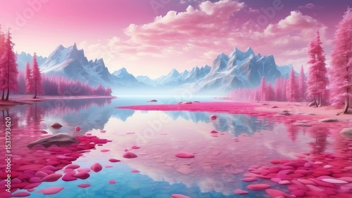 Fototapeta Naklejka Na Ścianę i Meble -  Infrared Vision of Plitvice Lakes National Park