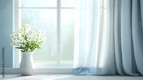window curtains flowers booth poster background