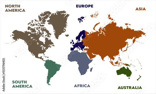 World map-14, modern world map graphic, Countries Silhouettes Stock Illustrations, Vectors