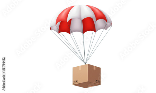 cardboard box with parachute