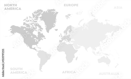 Continental map-05,  world map, modern world map graphic, Countries Silhouettes Stock Illustrations, Vectors