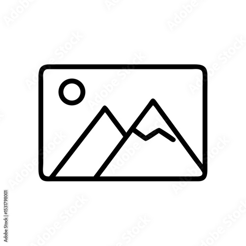 Black vector linear icon of a image placeholder web- designer tools