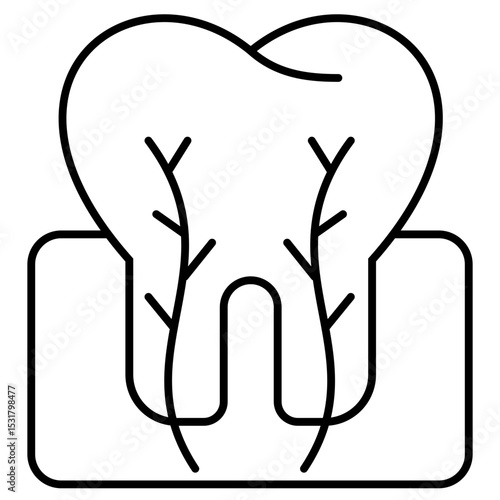 Tooth cross section outline icon